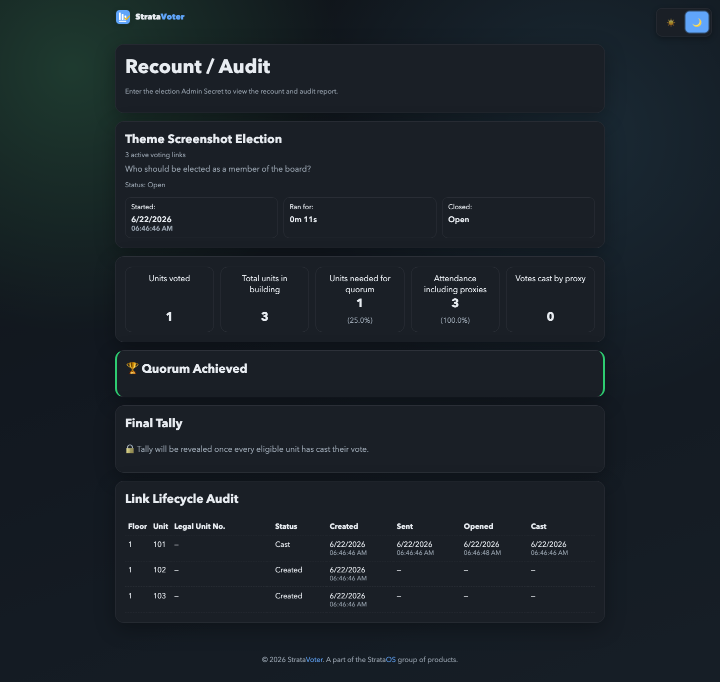 Audit page preview