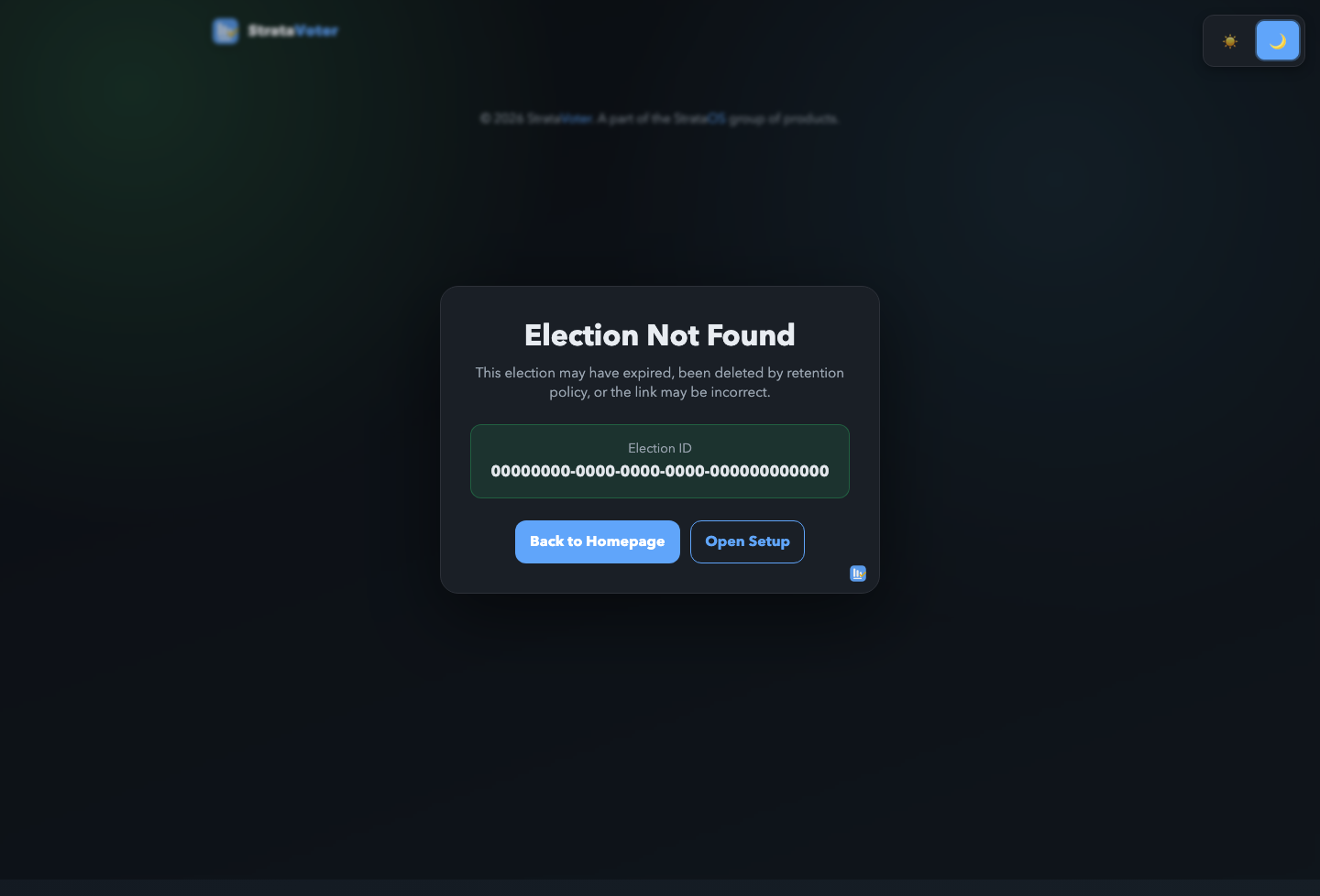 Election not found overlay after retention purge