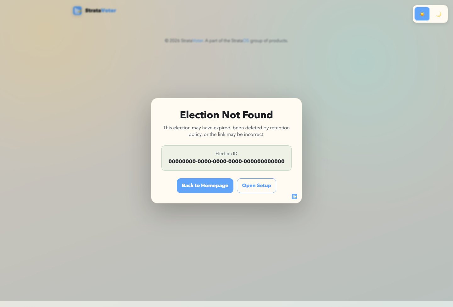 Election not found overlay after retention purge